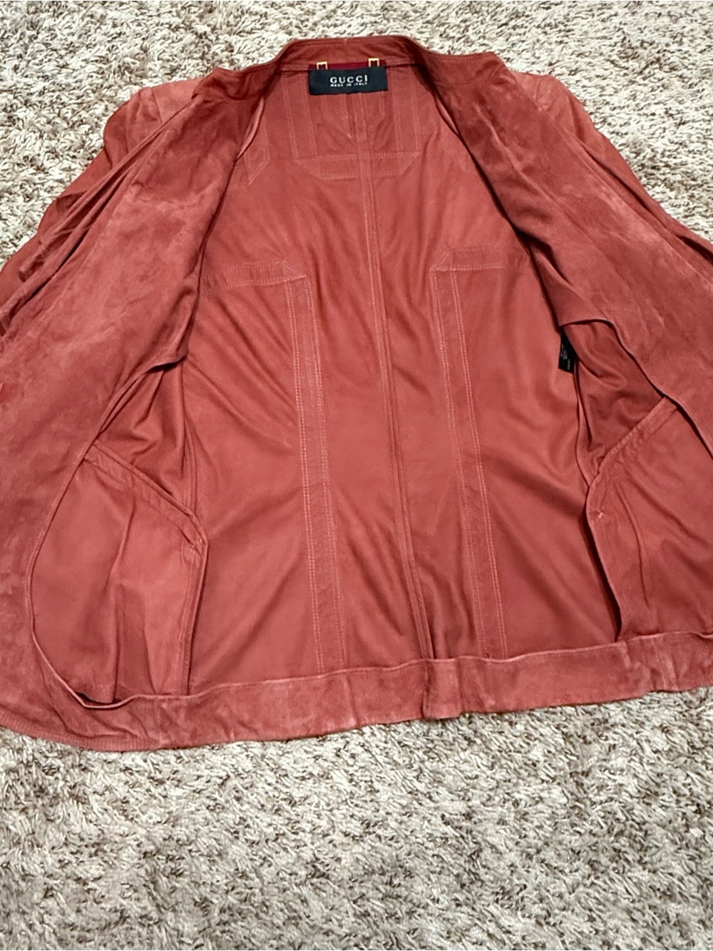 Gucci Leather Ruffle-Front Jacket - Picture 13 of 15
